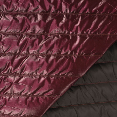 Steppstoff Streifen wattiert gl�nzend, burgundy bordeaux