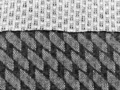 RESTST�CK 153 cm Strickstoff elastisch Doubleface Lace Rauten, anthrazit