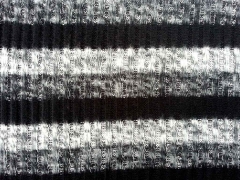 RESTST�CK 52 cm angerauter Strick Rippenmuster Streifen 4 cm, schwarz grau
