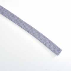 Flache Kordel Hoodiekordel Kapuzenband 15 mm, mittelgrau