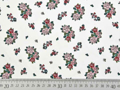 Baumwollstoff Blumenstr�u�e Rosen, altrosa wei�