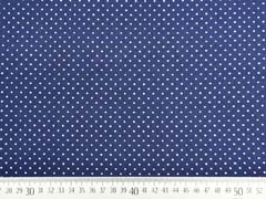 Baumwollstoff kleine Punkte Petite Dots, wei� dunkelblau
