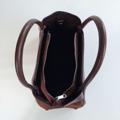 Wildledertasche 2 in 1 Handtasche & T�schchen Ledergriffe-schokobraun-Made in Italy