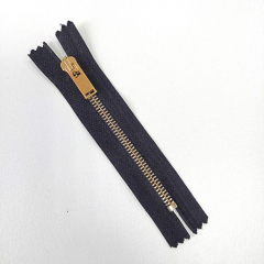 Rei�verschluss metall gold 12 cm nicht teilbar, schwarz