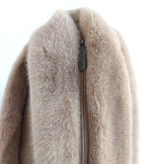 Fake Fur Felltasche flauschig weich uni, taupe
