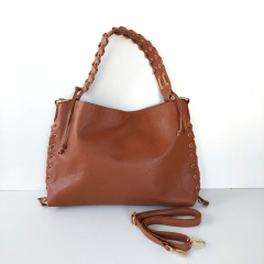 Ledertasche Handtasche �sen & Lederschn�rung - cognac braun - Made in Italy