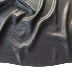 Satinstoff Webware Foliendruck gl�nzend elastisch, schwarz