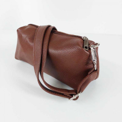 Wildledertasche 2 in 1 Handtasche & T�schchen Ledergriffe-Havanna Braun - Made in Italy
