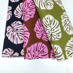 Canvas Stoff Baumwollstoff Monstera Bl�tter, rosa burgundy dunkelblau