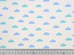French Terry Sweat Wolken Boho, hellblau cremewei�