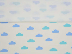 French Terry Sweat Wolken Boho, hellblau cremewei�
