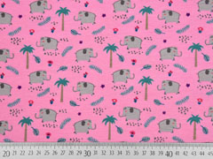 RESTST�CK 55 cm Jersey Elefanten Palmen, rosa