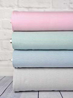 RESTST�CK 37 cm Jerseystoff Streifen 3 mm, graublau wei�