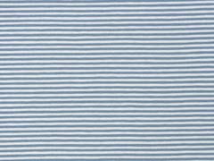 RESTST�CK 37 cm Jerseystoff Streifen 3 mm, graublau wei�