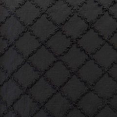 RESTST�CK 42 cm Baumwollstoff Applikation Gitternetzmuster, schwarz