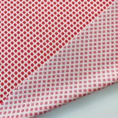Viskose Satin Stoff Rauten Meterware seidig fein - rot cremewei� - Made in Italy - Deadstock