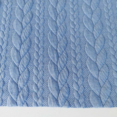 RESTST�CK 50 cm Jacquardjersey Stoff Zopfmuster,�bleu (hellblau)