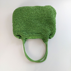 H�keltasche aus Papier Umh�ngetasche Strohtasche Sommertasche - gr�n