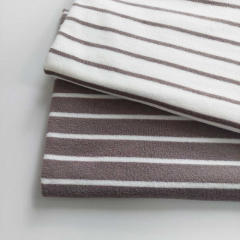 Sweat Frotteestoff Streifen, cremewei� taupe grau