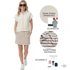 Sweat Frotteestoff Streifen, Havanna braun cremewei�