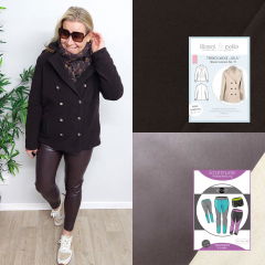 Kunstleder Lederimitat mit Wildleder-Imitat R�cken elastisch, armygr�n