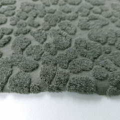 Sweat Frottee Stoff Leopardenmuster, armygr�n