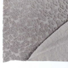 Sweat Frottee Stoff Leopardenmuster, taupe (graubraun)