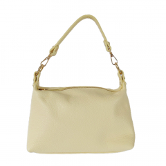 Ledertasche Handtasche klein rechteckig goldene Ringe, Butter Yellow