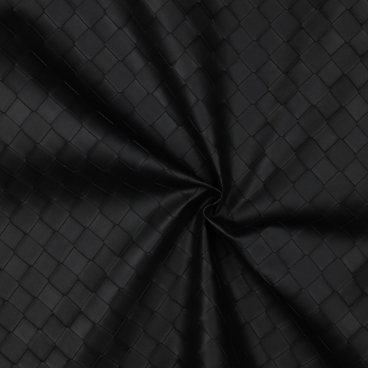 Kunstleder gewebt kleines Schachbrettmuster Meterware schwarz