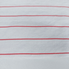 Seide Viskose Stoff schmale Streifen Deadstock - rot wei� - Made in Italy
