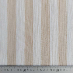Musselin Stoff Streifen beige wei� Double Gauze Meterware