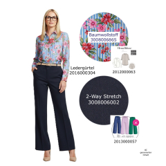 Baumwollstoff Streifen Blumendruck Webware Meterware, pink hellblau wei�
