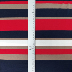 Viskose Jerseystoff Streifen weich flie�end, rot braun navy wei�