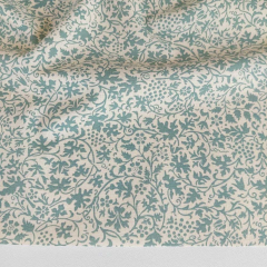 Baumwollstoff kleine Bl�tter Webware, Mintgr�n Naturwei�