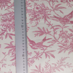Baumwollstoff V�gel Blumen Webware Meterware, Altrosa Naturwei�