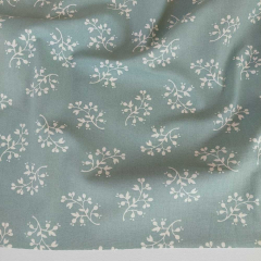 Baumwollstoff Blumenzweige Allover Webware Meterware Mintgr�n