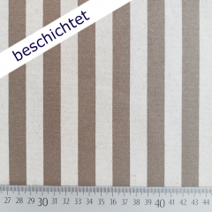beschichteter Canvas Stoff Streifen Leinen Optik, braun beige