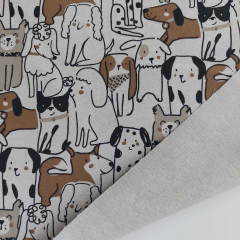 Canvas Stoff Hunde Leinen Optik, braun beige