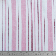 Viskose Leinen Stoff Webware Streifen Rosa Weinrot Wei�