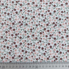 Musselin Stoff Bl�mchen kleine Blumen weinrot rosa wei�