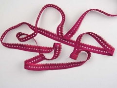 elastisches Band mit R�schenrand 1.5 cm, beere