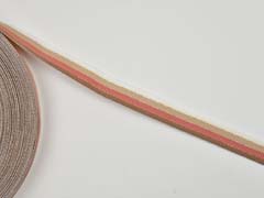 Ripsband gestreift Glitzer 16 mm, altrosa beige