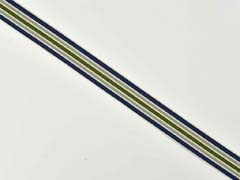 Ripsband Streifen 16 mm, navy grau gr�n