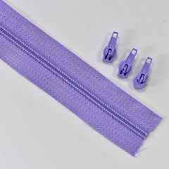 endlos Rei�verschluss Meterware 3 mm + 3 Schieber, flieder