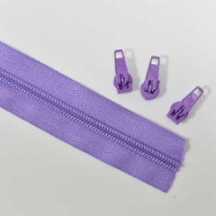 endlos Rei�verschluss Meterware 5 mm + 3 Schieber, flieder