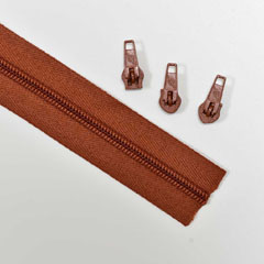 endlos Rei�verschluss Meterware 5 mm + 3 Schieber, terracotta