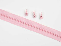 endlos Rei�verschluss Meterware 3 mm + 3 Schieber, rosa