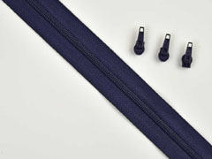 endlos Rei�verschluss Meterware 3 mm + 3 Schieber, navy