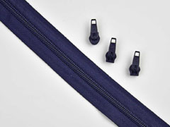 endlos Rei�verschluss Meterware 5 mm + 3 Schieber, navy