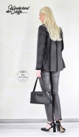 RESTST�CK 30 cm beschichteter Jersey Jeggings Stoff grau